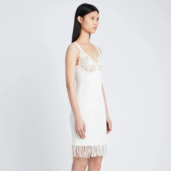 NEW PROENZA SCHOULER WHITE RIBBED MINI DRESS - Picture 5 of 12
